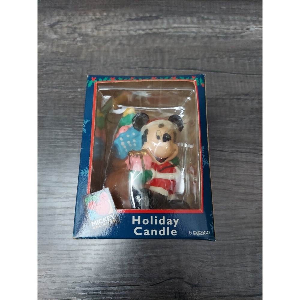 Vintage Disney Mickey Unlimited Holiday 4" Candle by Enesco Santa 90s 274925 NIB